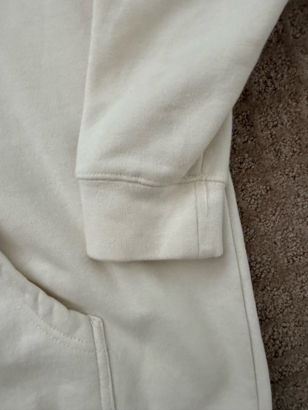 Olivelynn Cream Cotton Hoodie with I HOPE YOU HAVE A GOOD DAY Logo - Picture 5 of 8